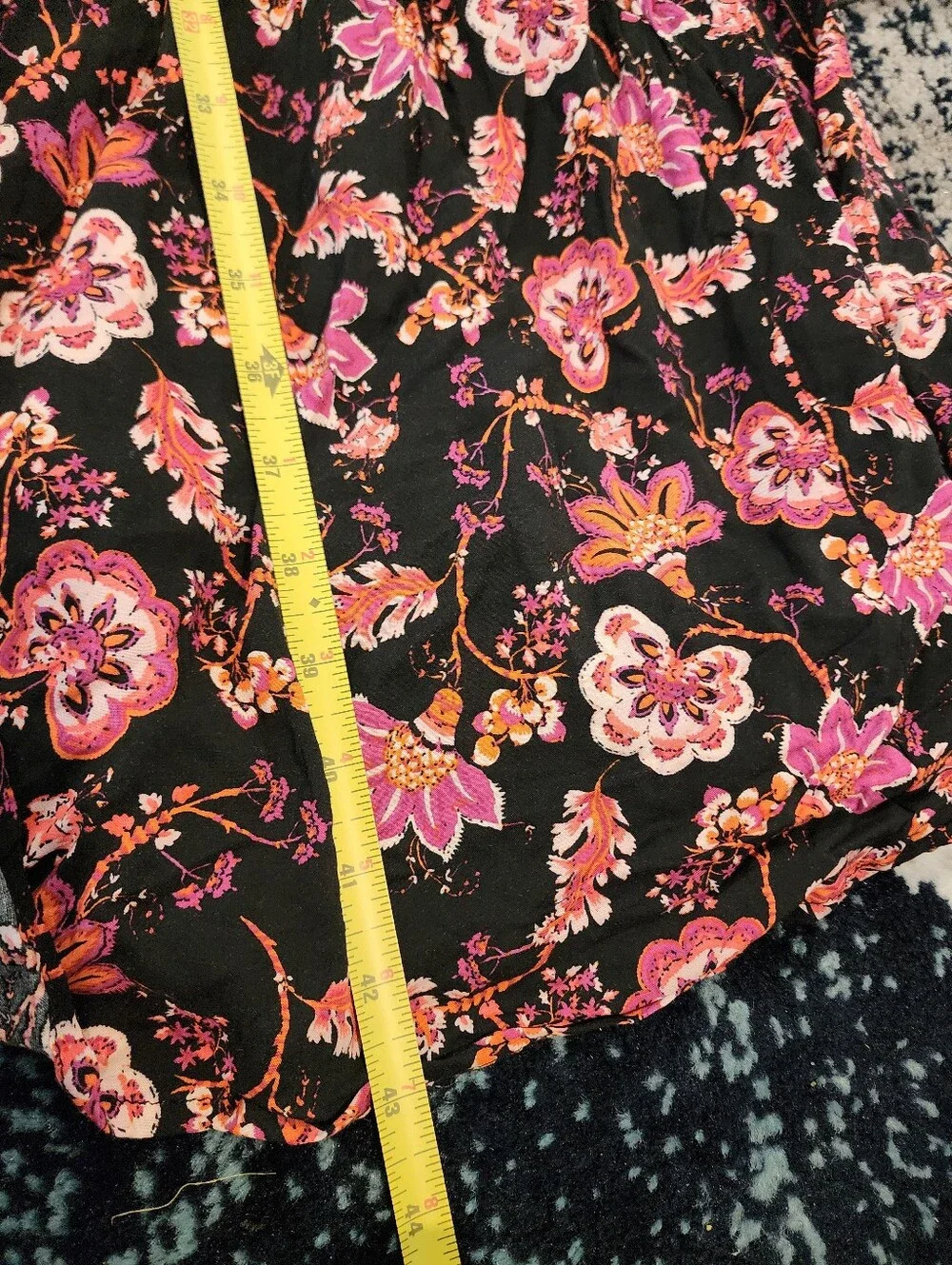 Free People Sweet Escape Smocked Flowy Prairie Maxie Dress Black Pink Floral XS